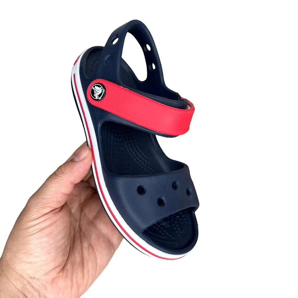 Crocs Toddler Boys Open Toe Sandals Size 10 Navy Blue Water Friendly Lightweight